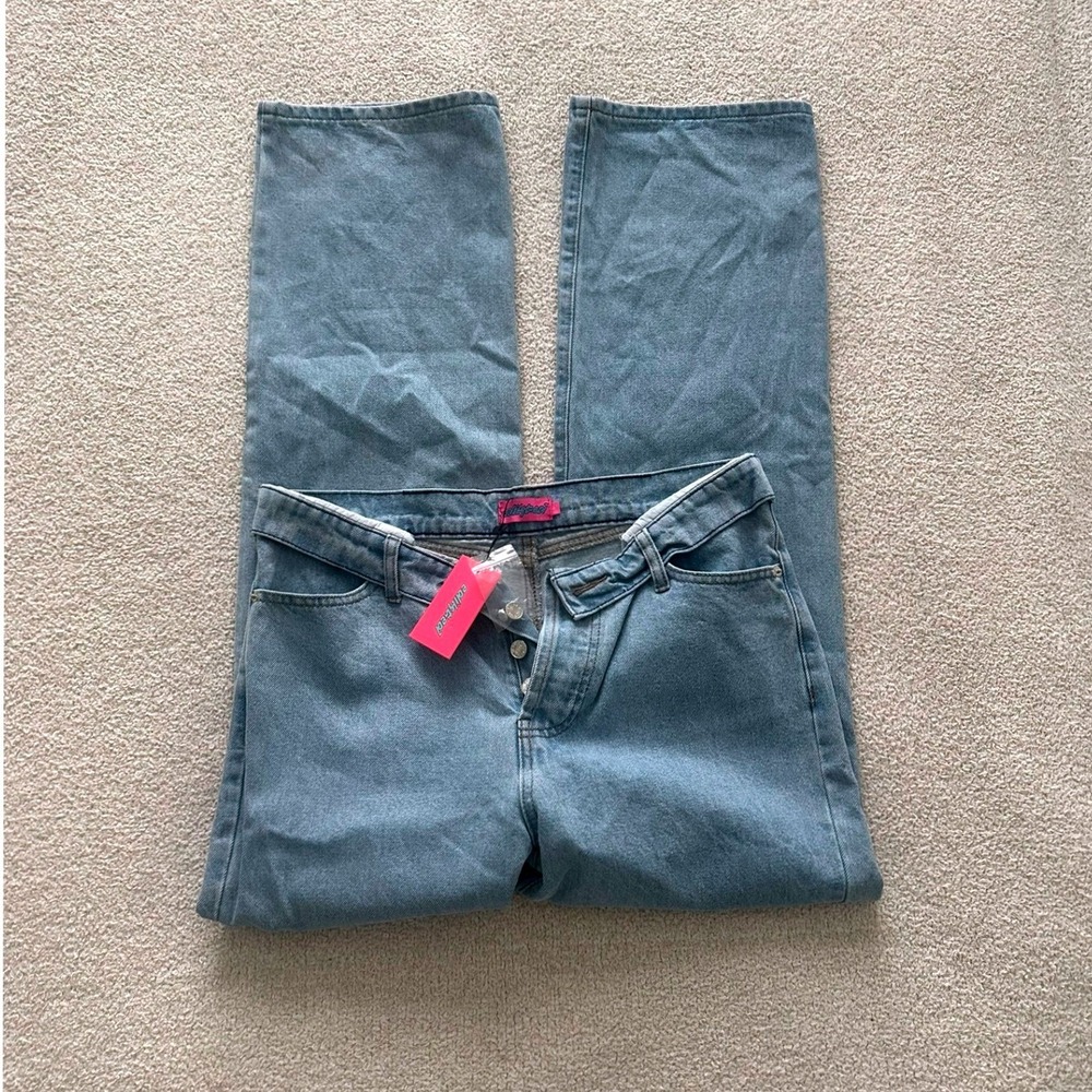 NWT Raquel Folded Jeans size Large in Light Blue